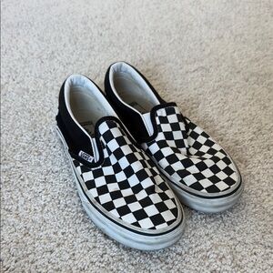 Checkered slip on vans